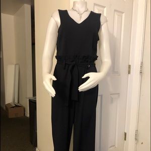 Navy blue sleeveless jumpsuit